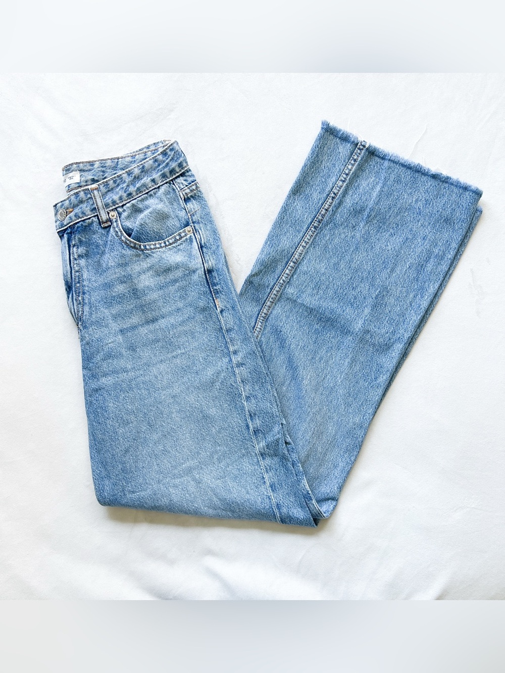 Mango Classic Light Blue Straight-Leg Women's Jeans - Size 6
